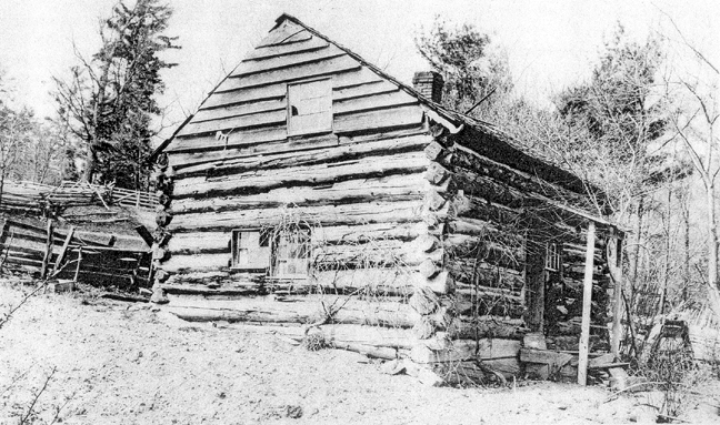 A log cabin in Steuben County, New York.